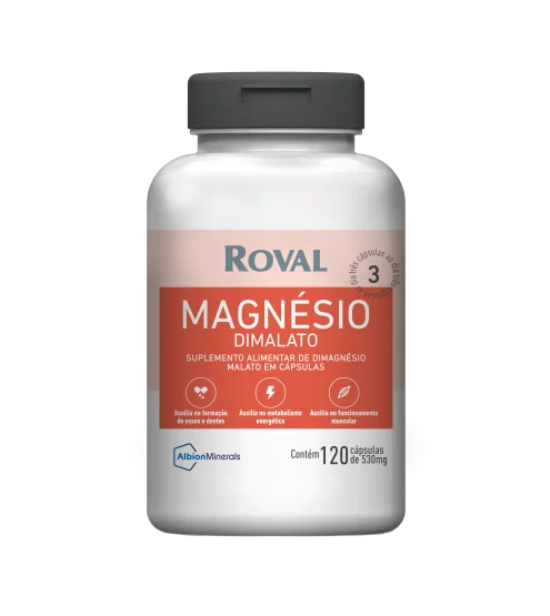 Brazil product data sample: Magnésio Dimalato 433mg – 120 Caps ROVAL